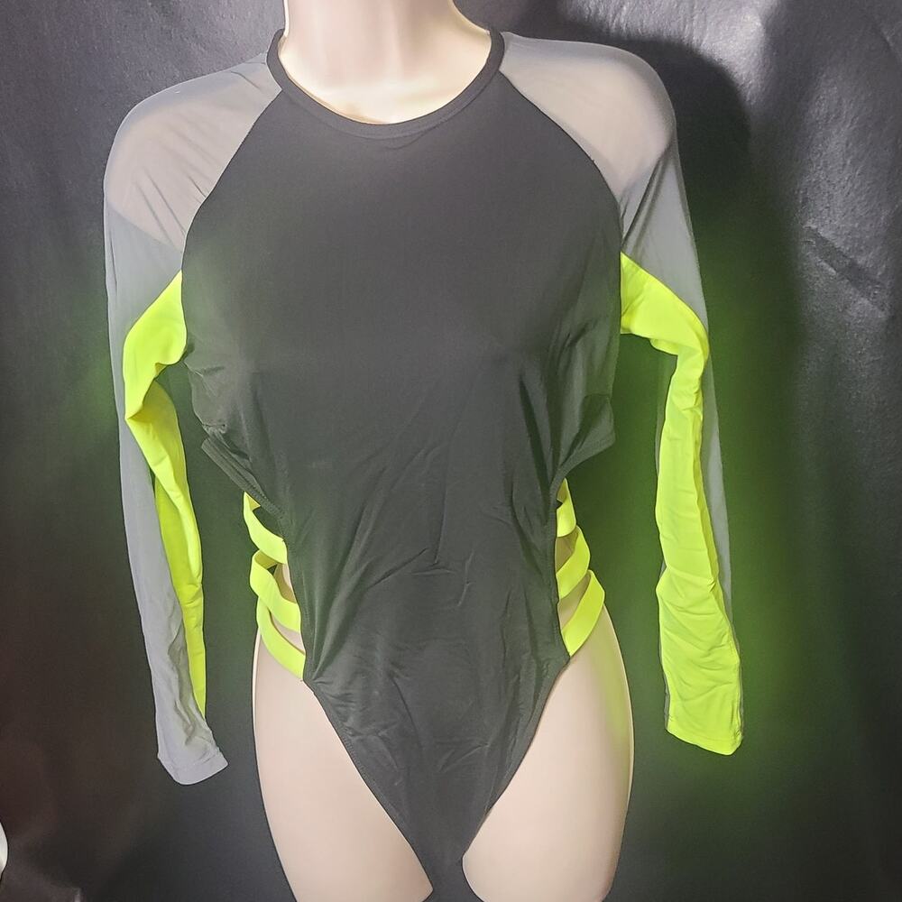 NWOT Icon Swim Long Sleeve Mesh Swimsuit Size XL